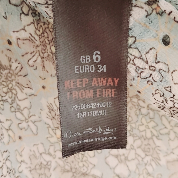 Vintage Miss Selfridges floral sheer tank tops with ruffles, size small - Picture 8 of 8